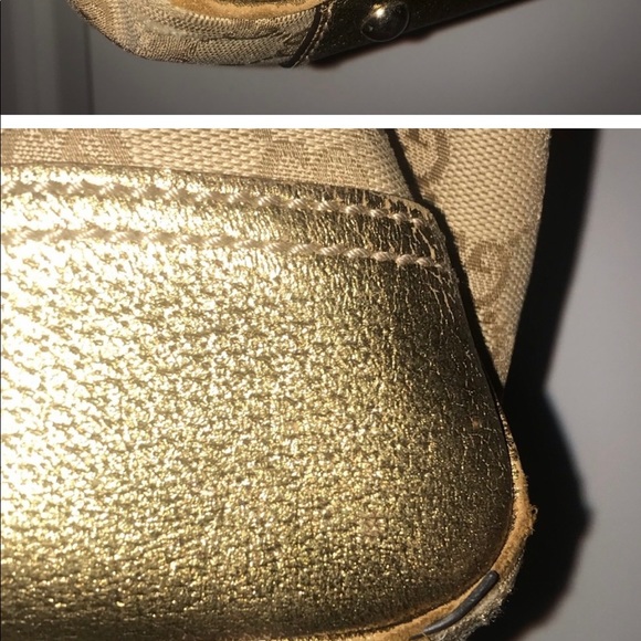GUCCI SPECIAL $100.00 MORE MARKDOWN!!Authentic GUCCI metallic gold shoulder bag - Picture 13 of 16